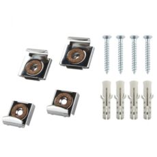 Complete set spiegelklemmen voorzien van schroeven en pluggen