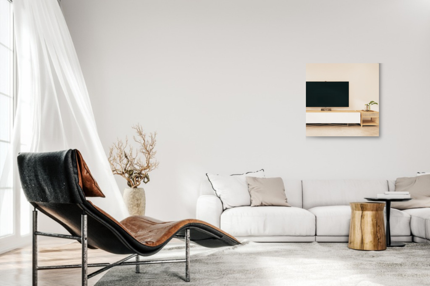 Vierkant brons 700x700 mm woonkamerspiegel