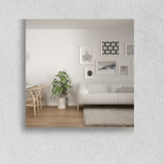 Verzilverde woonkamerspiegel vierkant