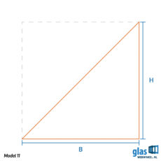 Model 11 spiegel driehoek schuin aflopend links