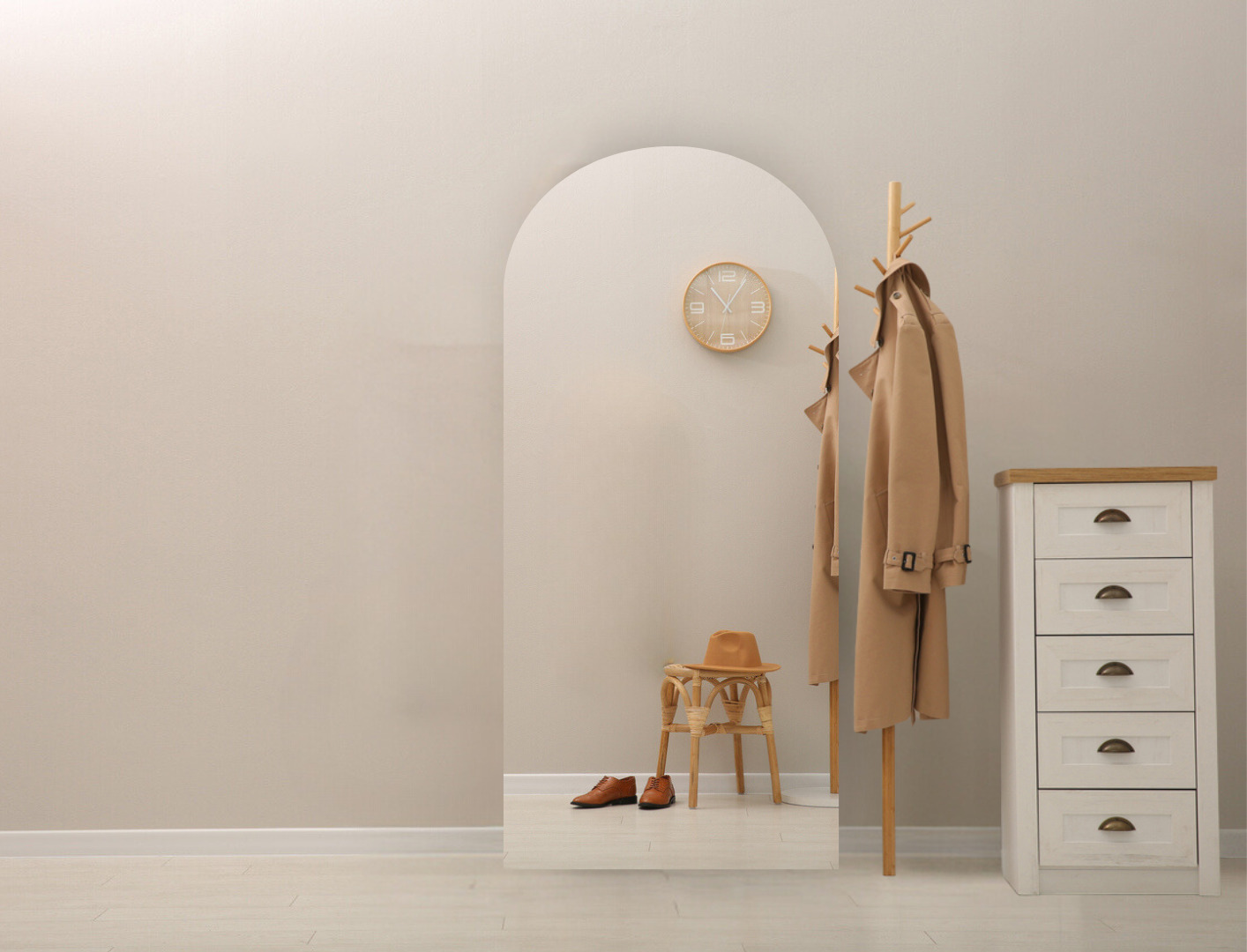 Gangspiegel in een boogvorm - verzilverd