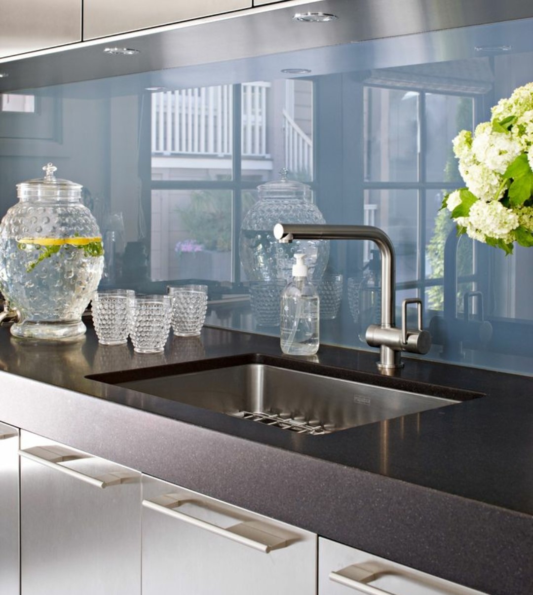 Glazen keuken achterwand gehard glas
