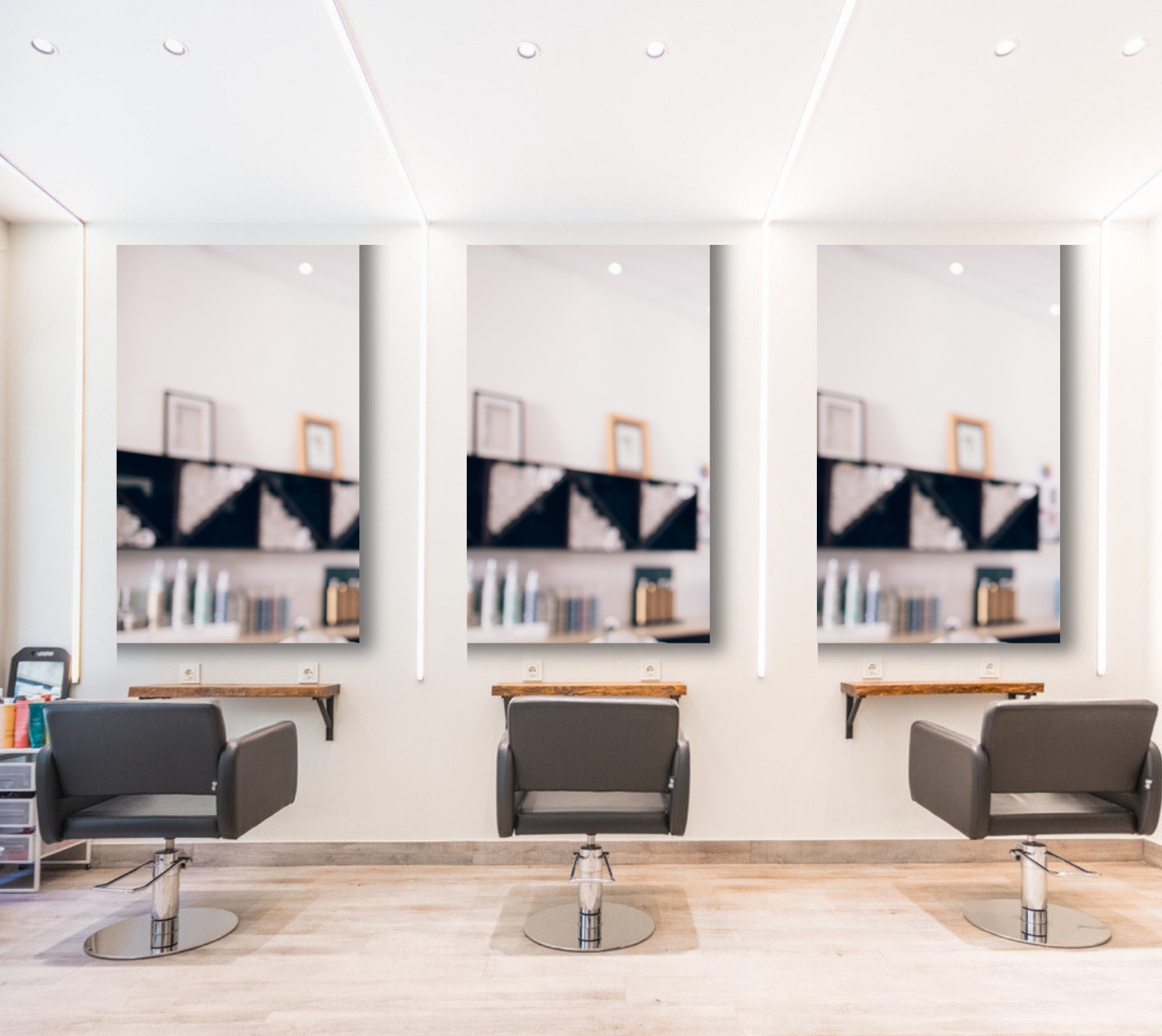 Friseur-Spiegel - versilbert