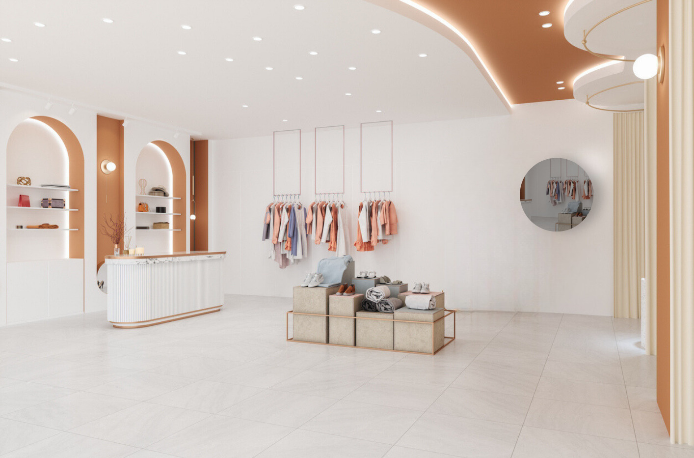 Paskamerspiegel rond - grijs 70 cm