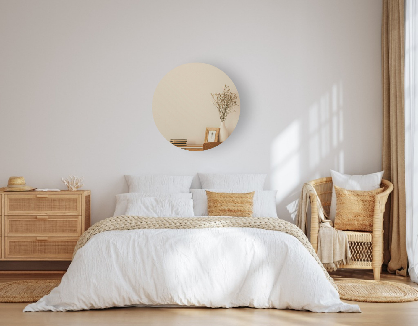 Ronde spiegel - brons 70 cm