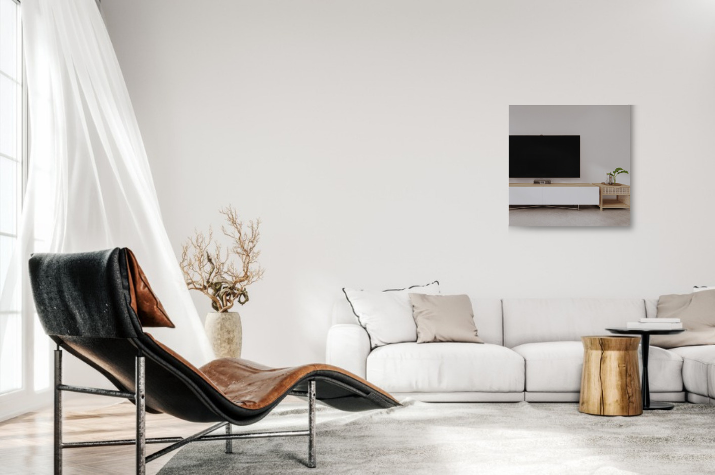 Spiegel zonder lijst - woonkamer - grijs 700 x 700 mm