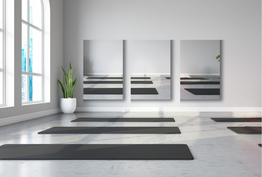 Veiligheidsspiegels voor in een yogaruimte